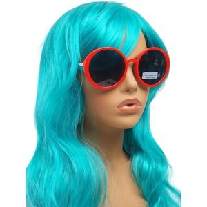 Foster Grant Full Round Frame Red & Gold Metal Black Tint Sunglasses 52432FGX640